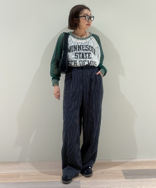 RODEO CROWNS WIDE BOWL（ロデオクラウンズワイドボウル）の「レースドッキングラグランシアートップス（Tシャツ/カットソー・レディース・ライトピンク/ダークグリーン/ネイビー・FREE）」の21枚目の写真