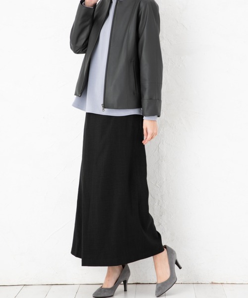 aunt lily(アントリリー)の「ラップ風スカートデザインワイドパンツ|ワイドパンツ スカート見え 後ろゴム シワになりにくい 体型カバー 大人カジュアル(その他パンツ・レディース・ブラック・11号/9号/13号)」の8枚目の写真