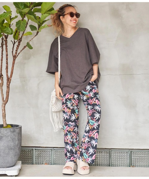 anap mimpi（アナップミンピ）の「アロハ リゾート ユッタリ ワイド パンツ（その他パンツ・レディース・ミント/ブラック/ネイビー・FREE）」の6枚目の写真