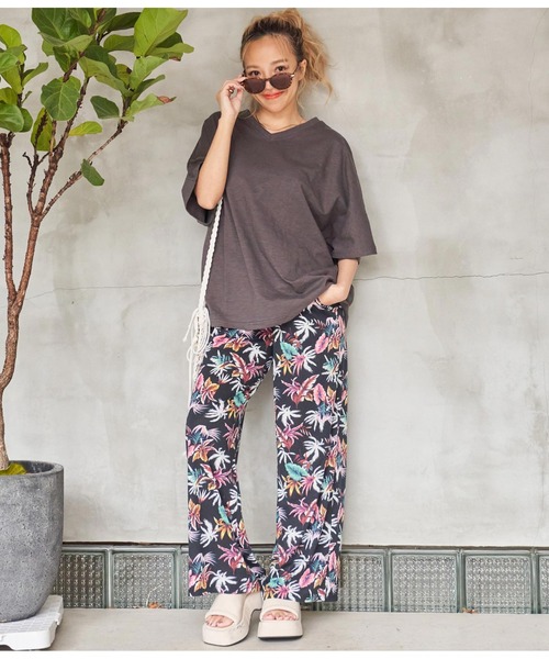 anap mimpi（アナップミンピ）の「アロハ リゾート ユッタリ ワイド パンツ（その他パンツ・レディース・ミント/ブラック/ネイビー・FREE）」の7枚目の写真