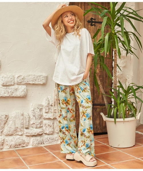 anap mimpi（アナップミンピ）の「アロハ リゾート ユッタリ ワイド パンツ（その他パンツ・レディース・ミント/ブラック/ネイビー・FREE）」の14枚目の写真