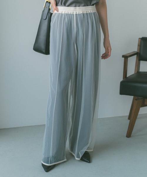 VANNIE U（ヴァニーユー）の「レイヤードシアーチュールパンツ（その他パンツ・レディース・ブラック/ホワイト・FREE）」の5枚目の写真