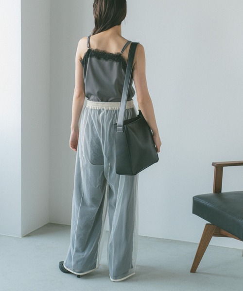 VANNIE U（ヴァニーユー）の「レイヤードシアーチュールパンツ（その他パンツ・レディース・ブラック/ホワイト・FREE）」の8枚目の写真