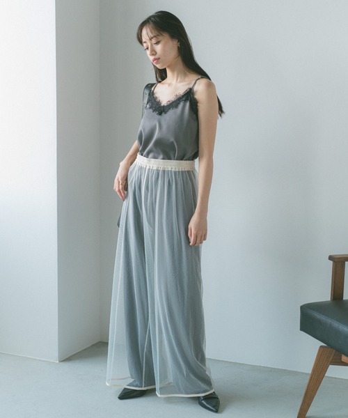 VANNIE U（ヴァニーユー）の「レイヤードシアーチュールパンツ（その他パンツ・レディース・ブラック/ホワイト・FREE）」の7枚目の写真