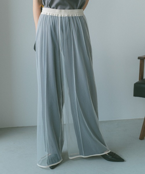 VANNIE U（ヴァニーユー）の「レイヤードシアーチュールパンツ（その他パンツ・レディース・ブラック/ホワイト・FREE）」の10枚目の写真