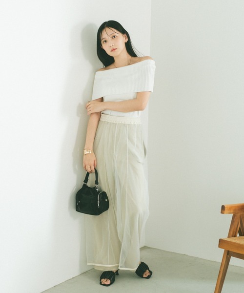 VANNIE U（ヴァニーユー）の「レイヤードシアーチュールパンツ（その他パンツ・レディース・ブラック/ホワイト・FREE）」の17枚目の写真