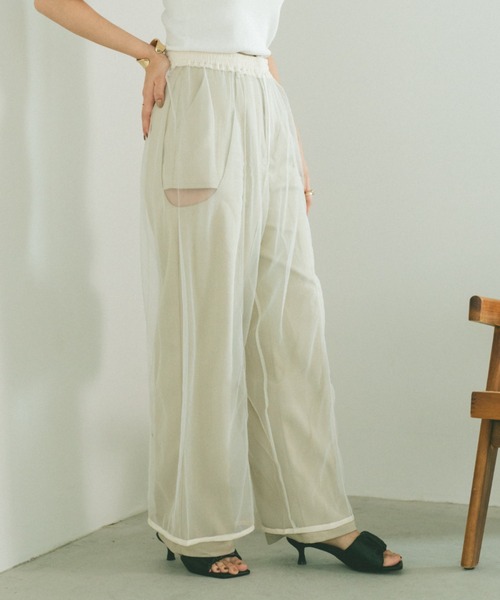 VANNIE U（ヴァニーユー）の「レイヤードシアーチュールパンツ（その他パンツ・レディース・ブラック/ホワイト・FREE）」の16枚目の写真