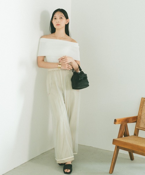 VANNIE U（ヴァニーユー）の「レイヤードシアーチュールパンツ（その他パンツ・レディース・ブラック/ホワイト・FREE）」の13枚目の写真