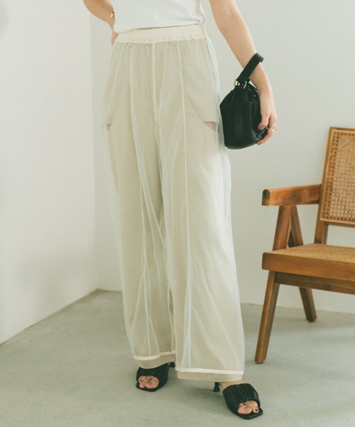 VANNIE U（ヴァニーユー）の「レイヤードシアーチュールパンツ（その他パンツ・レディース・ブラック/ホワイト・FREE）」の19枚目の写真