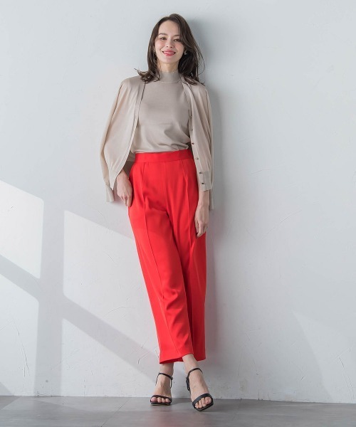 Viaggio Blu(ビアッジョブルー)の「ワイドアンクルパンツ≪洗濯機で洗える≫(その他パンツ・レディース・ネイビー/ホワイト/レッド・S/XS/L)」の2枚目の写真