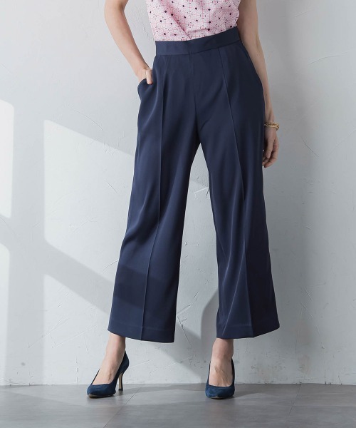 Viaggio Blu(ビアッジョブルー)の「ワイドアンクルパンツ≪洗濯機で洗える≫(その他パンツ・レディース・ネイビー/ホワイト/レッド・S/XS/L)」の10枚目の写真