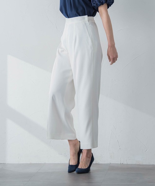 Viaggio Blu(ビアッジョブルー)の「ワイドアンクルパンツ≪洗濯機で洗える≫(その他パンツ・レディース・ネイビー/ホワイト/レッド・S/XS/L)」の4枚目の写真