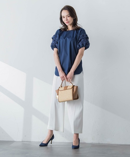 Viaggio Blu(ビアッジョブルー)の「ワイドアンクルパンツ≪洗濯機で洗える≫(その他パンツ・レディース・ネイビー/ホワイト/レッド・S/XS/L)」の8枚目の写真