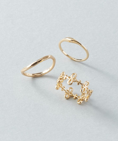 GOLDY（ゴールディ）の「3PCS タイニー クロス タトゥー セット リング