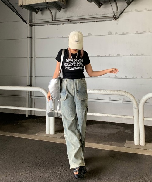 non-hedge（ノンヘッジ）の「ロゴチビ半袖Tシャツ（Tシャツ/カットソー・レディース・レッド/ブラック/グレー/オフホワイト・FREE）」の9枚目の写真