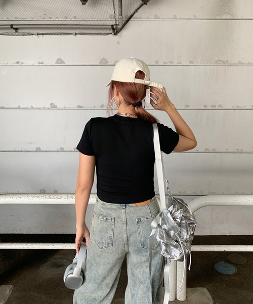 non-hedge（ノンヘッジ）の「ロゴチビ半袖Tシャツ（Tシャツ/カットソー・レディース・レッド/ブラック/グレー/オフホワイト・FREE）」の12枚目の写真