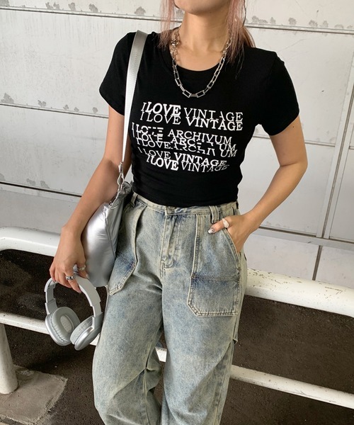 non-hedge（ノンヘッジ）の「ロゴチビ半袖Tシャツ（Tシャツ/カットソー・レディース・レッド/ブラック/グレー/オフホワイト・FREE）」の13枚目の写真