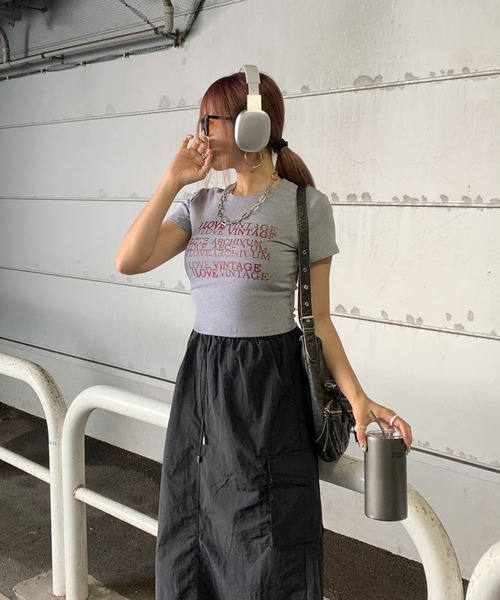 non-hedge（ノンヘッジ）の「ロゴチビ半袖Tシャツ（Tシャツ/カットソー・レディース・レッド/ブラック/グレー/オフホワイト・FREE）」の19枚目の写真