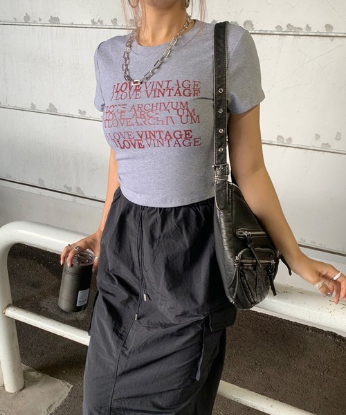 non-hedge（ノンヘッジ）の「ロゴチビ半袖Tシャツ（Tシャツ/カットソー・レディース・レッド/ブラック/グレー/オフホワイト・FREE）」の20枚目の写真