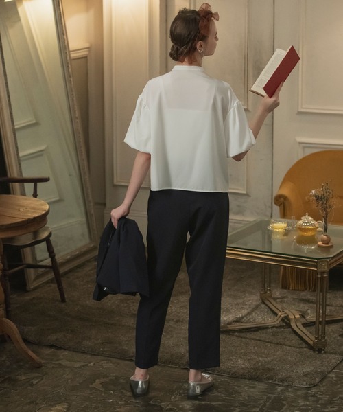 BONLECILL noir（ボンルシールノワール）の「【BONLECILL noir】フラワーレース 異素材ドッキングバルーンスリーブブラウス（シャツ/ブラウス・レディース・オフホワイト/ブラック・FREE）」の18枚目の写真