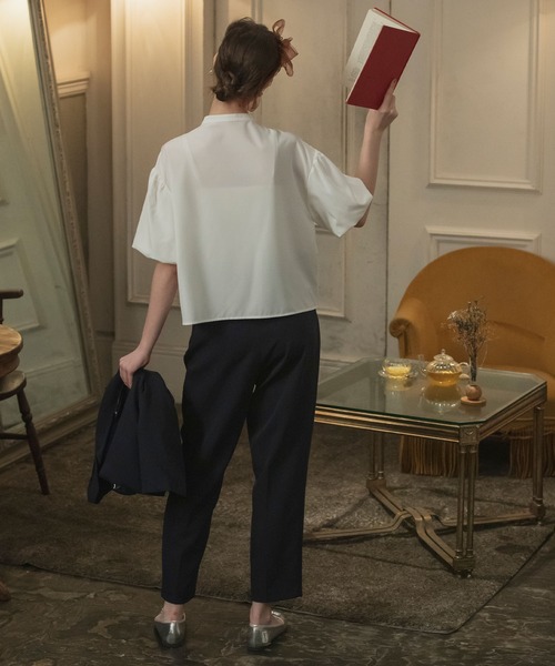 BONLECILL noir（ボンルシールノワール）の「【BONLECILL noir】フラワーレース 異素材ドッキングバルーンスリーブブラウス（シャツ/ブラウス・レディース・オフホワイト/ブラック・FREE）」の19枚目の写真