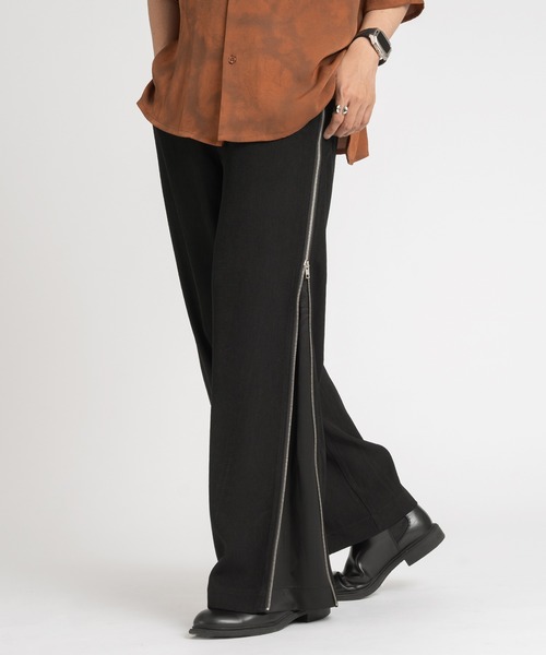 SELLE GLANT（セレグランテ）の「SIDE ZIP WIDE STRAIGHT PANTS/サイドジップワイドストレートパンツ（スラックス・メンズ・ブラック/アイボリー・SMALL/LARGE/MEDIUM）」の20枚目の写真