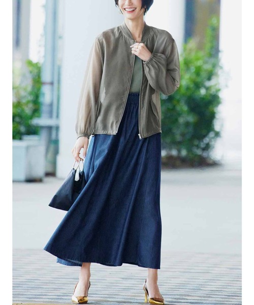 IEDIT(イディット)の「IEDIT シアー素材で涼やかな大人ブルゾン(ブルゾン・レディース・ベージュ/カーキ・LARGE/MEDIUM/XX-LARGE/X-LARGE/XXX-LARGE/SMALL)」の3枚目の写真