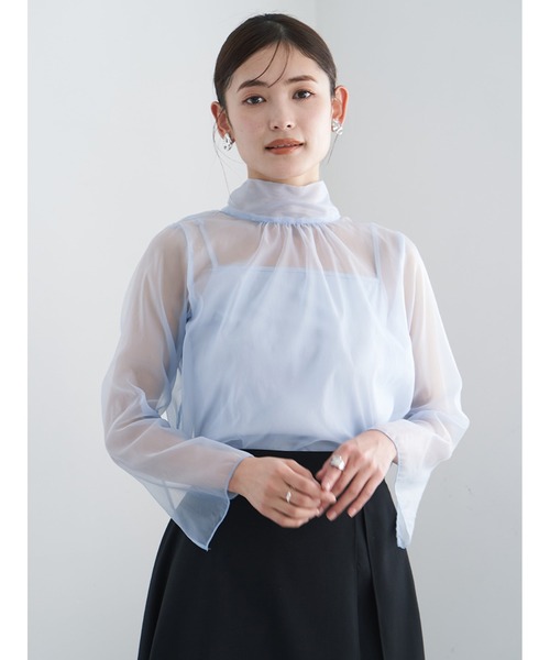 Stylevoice for xxx(スタイルヴォイスフォー)の「【2WAY】シアーボウタイブラウス(シャツ/ブラウス・レディース・ホワイト/ブラック/ライトブルー・FREE)」の6枚目の写真