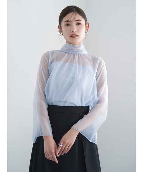 Stylevoice for xxx(スタイルヴォイスフォー)の「【2WAY】シアーボウタイブラウス(シャツ/ブラウス・レディース・ホワイト/ブラック/ライトブルー・FREE)」の8枚目の写真
