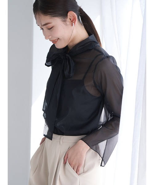 Stylevoice for xxx(スタイルヴォイスフォー)の「【2WAY】シアーボウタイブラウス(シャツ/ブラウス・レディース・ホワイト/ブラック/ライトブルー・FREE)」の16枚目の写真