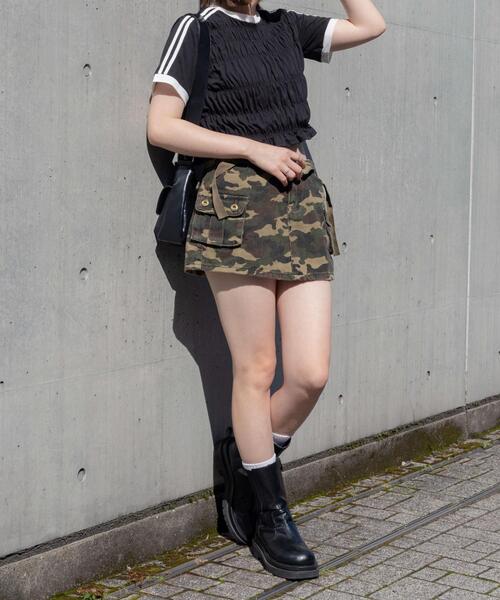 WEGO(ウィゴー)の「WEGO/ラインデザインシャーリングトップス(Tシャツ/カットソー・レディース・ホワイト/ブラック・FREE)」の12枚目の写真
