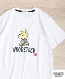 PEANUTS 和柄プリント半袖Tシャツ