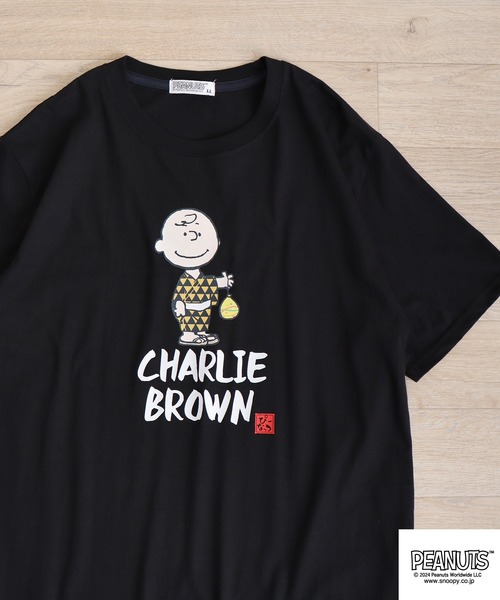 PEANUTS(ピーナッツ)の「PEANUTS 和柄プリント半袖Tシャツ(Tシャツ/カットソー・メンズ・ネイビー/ブラック系/ホワイト/ネイビー系1/ホワイト系/ホワイト系1/ブラック/ホワイト系2/ネイビー系/ホワイト系3・M/L/LL)」の7枚目の写真