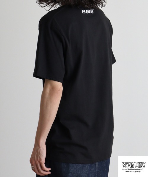 PEANUTS(ピーナッツ)の「PEANUTS 和柄プリント半袖Tシャツ(Tシャツ/カットソー・メンズ・ネイビー/ブラック系/ホワイト/ネイビー系1/ホワイト系/ホワイト系1/ブラック/ホワイト系2/ネイビー系/ホワイト系3・M/L/LL)」の14枚目の写真
