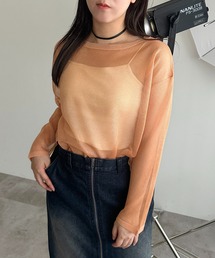 シアーニット」に該当するオレンジ/橙色系のファッション通販