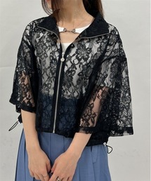 axes femme | ハイネックレースブルゾン(ブルゾン)
