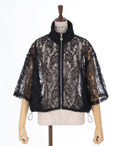 axes femme（アクシーズファム）の「ハイネックレースブルゾン（ブルゾン・レディース・ブラック/ホワイト・FREE）」の13枚目の写真