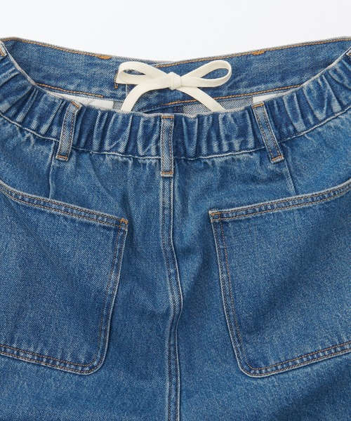 セール】紳士 木の実から作ったカポック混デニムワイドパンツ（デニム