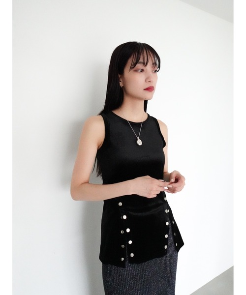 sahara(サハラ)の「Velour Tank Top/ベロアタンクトップ(タンクトップ・レディース・パープル/グリーン/ブラック・FREE)」の5枚目の写真