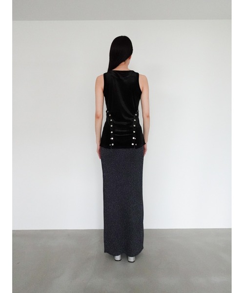 ♡NY♡ベロアタンク　ブラック select MOCA（セレクトモカ） タンクトップ ノースリーブ 2WAYベロア
