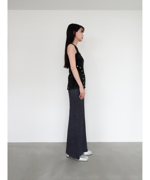 タンクトップ ノースリーブ Strap Design Velour Tank Top/ストラップデザインベロアトップ レディース sahara（サハラ）の「Velour Tank Top/ベロアタンクトップ