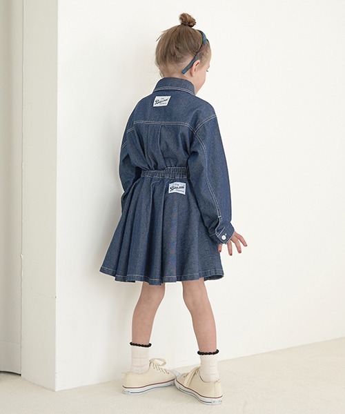 Lycee mine(リセマイン)の「【やわらかデニム】ハート刺しゅうシャツ(シャツ/ブラウス・キッズ・ブルー/サックスブルー・100cm/110cm/120cm/130cm/150cm/140cm)」の4枚目の写真