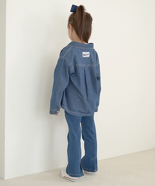 Lycee mine(リセマイン)の「【やわらかデニム】ハート刺しゅうシャツ(シャツ/ブラウス・キッズ・ブルー/サックスブルー・100cm/110cm/120cm/130cm/150cm/140cm)」の10枚目の写真