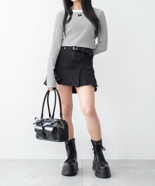 WEGO（ウィゴー）の「WEGO/厚底ボリュームレースアップショートブーツ（ブーツ・レディース・ブラック・MEDIUM/LARGE）」の14枚目の写真