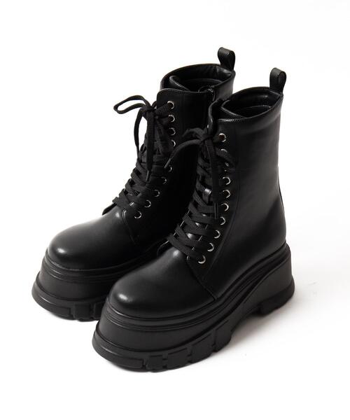 WEGO（ウィゴー）の「WEGO/厚底ボリュームレースアップショートブーツ（ブーツ・レディース・ブラック・MEDIUM/LARGE）」の22枚目の写真