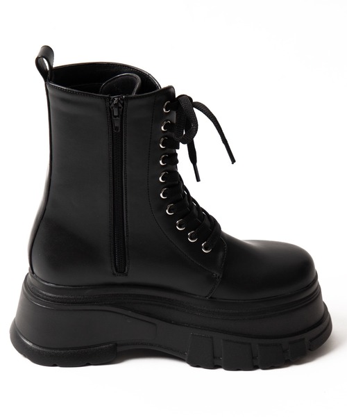 WEGO（ウィゴー）の「WEGO/厚底ボリュームレースアップショートブーツ（ブーツ・レディース・ブラック・MEDIUM/LARGE）」の5枚目の写真