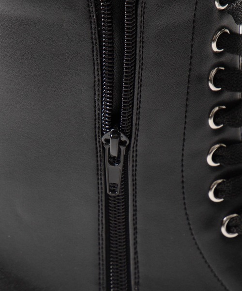 WEGO（ウィゴー）の「WEGO/厚底ボリュームレースアップショートブーツ（ブーツ・レディース・ブラック・MEDIUM/LARGE）」の8枚目の写真