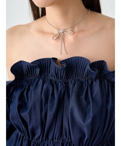 SNIDEL（スナイデル）の「バリエリボンネックレス（ネックレス・レディース・シルバー/ゴールド/イエロー・FREE）」の8枚目の写真