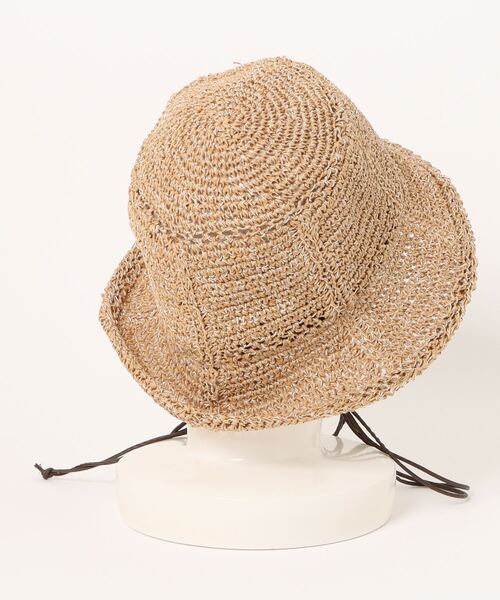 ORIENT MILLINERY(オリエント ミリナリー)の「AVA【アヴァ】アバカリネンmix クロッシェハット(ハット・レディース・ブラック/モカ・FREE)」の18枚目の写真