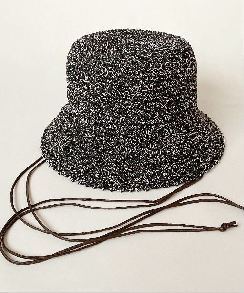ORIENT MILLINERY(オリエント ミリナリー)の「AVA【アヴァ】アバカリネンmix クロッシェハット(ハット・レディース・ブラック/モカ・FREE)」の21枚目の写真